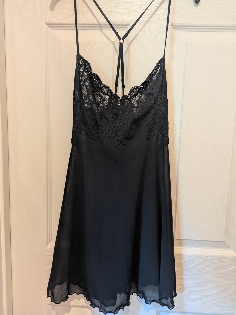 Victoria's Secret Black Lace-Trim Slip